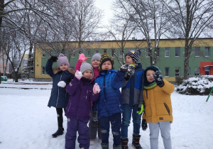 zimowe pozdrowienia z przedszkolnego ogrodu