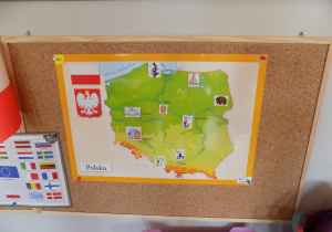 Mapa naszego kraju i symbole narodowe.