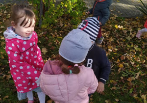 Dzieci w dydaktycznym ogródku Calineczki
