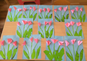 Piękne tulipany wykonane przez dzieci.