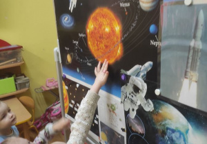 Dzieci oglądają planety