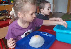 Rozmrażamy dinozaury- Roksana i Bartek.