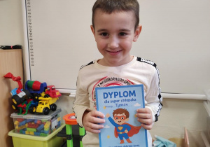 Tymek z dyplomem super chłopaka